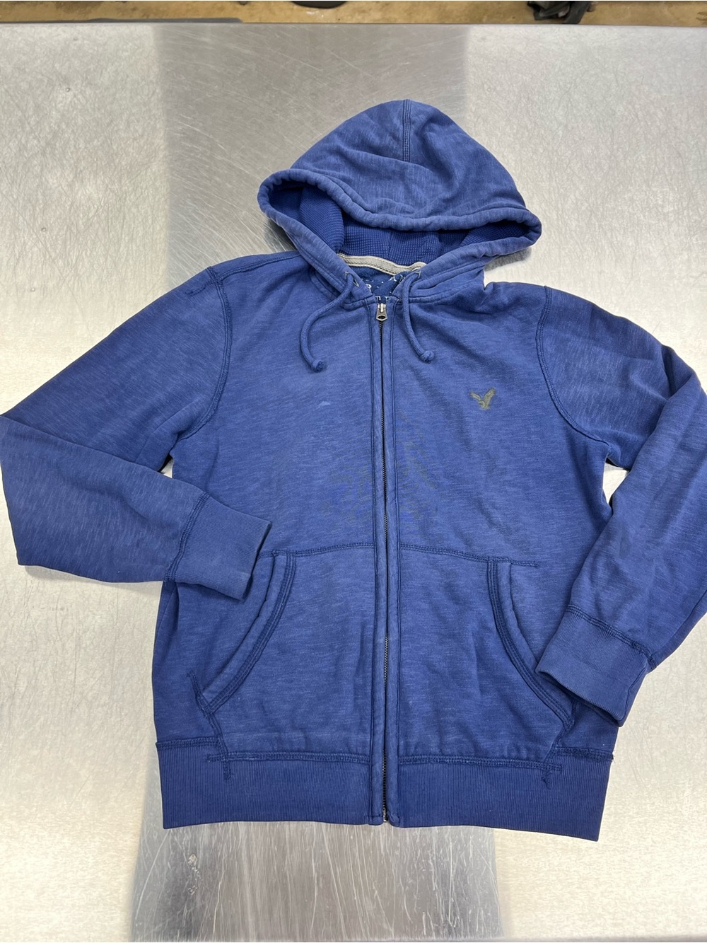American Eagle Outfitters Royal Blue Zip-Up Hoodie Men Medium